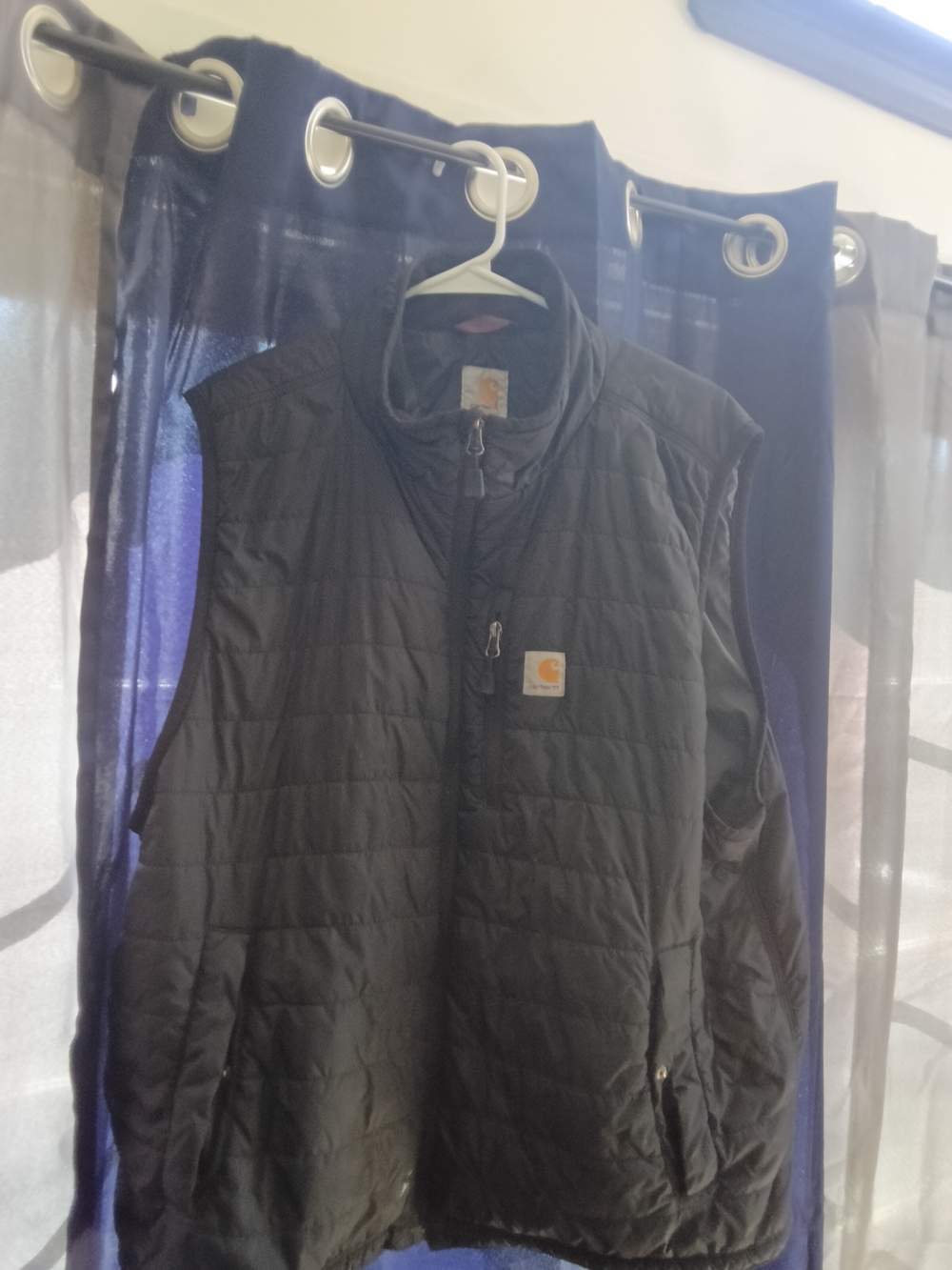 Carhartt Black Quilted Puffer Vest with Logo Patch